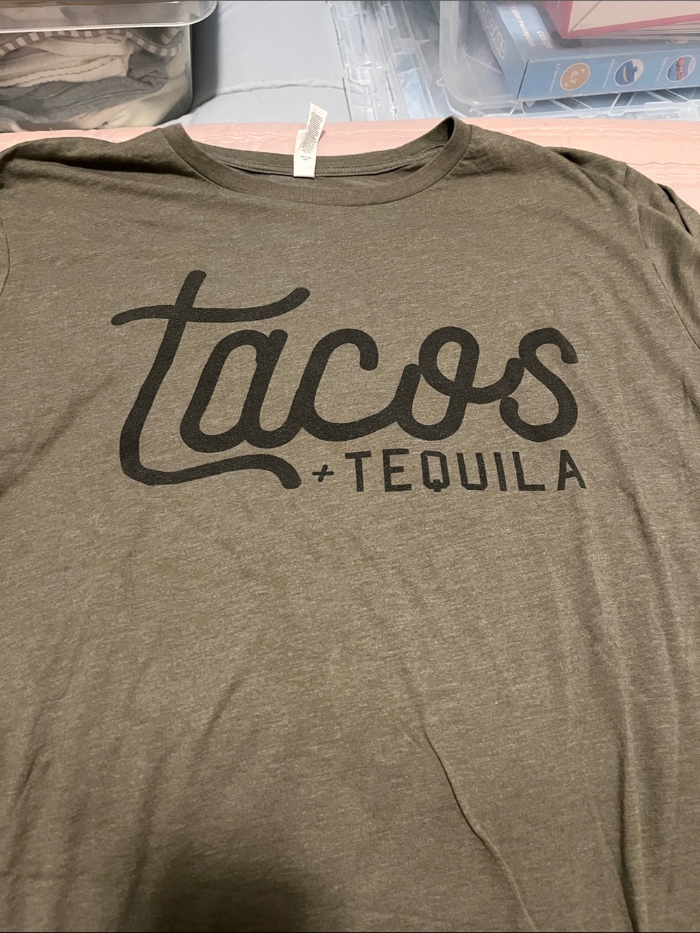 Bella Canvas Olive Green Tee with Black Print